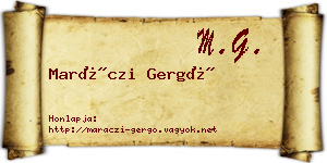 Maráczi Gergő névjegykártya